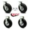 Service Caster 10 Inch Black Pneumatic Wheel Caster Swivel with Swivel Locks and 2 Rigid, 2PK SCC-100S3504-PNB-BSL-2-R-2 - alternate 7